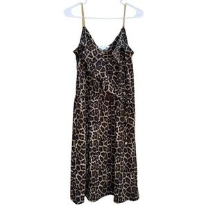 Michael Kors NWT Leopard Print Women's Dress with Gold Chain Straps - Size XS